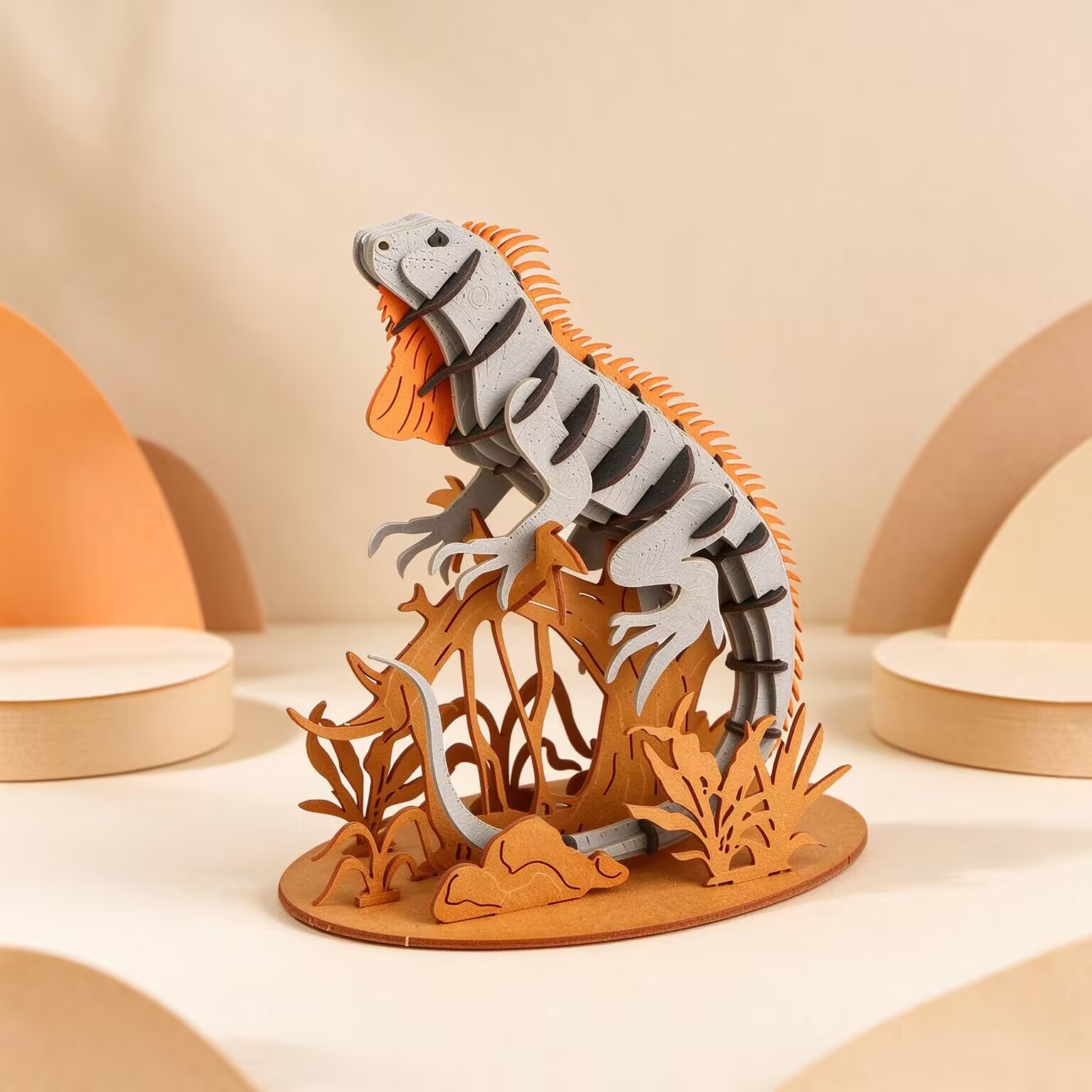 CUPUZ 3D Paper Puzzle Iguana DIY Animal Model